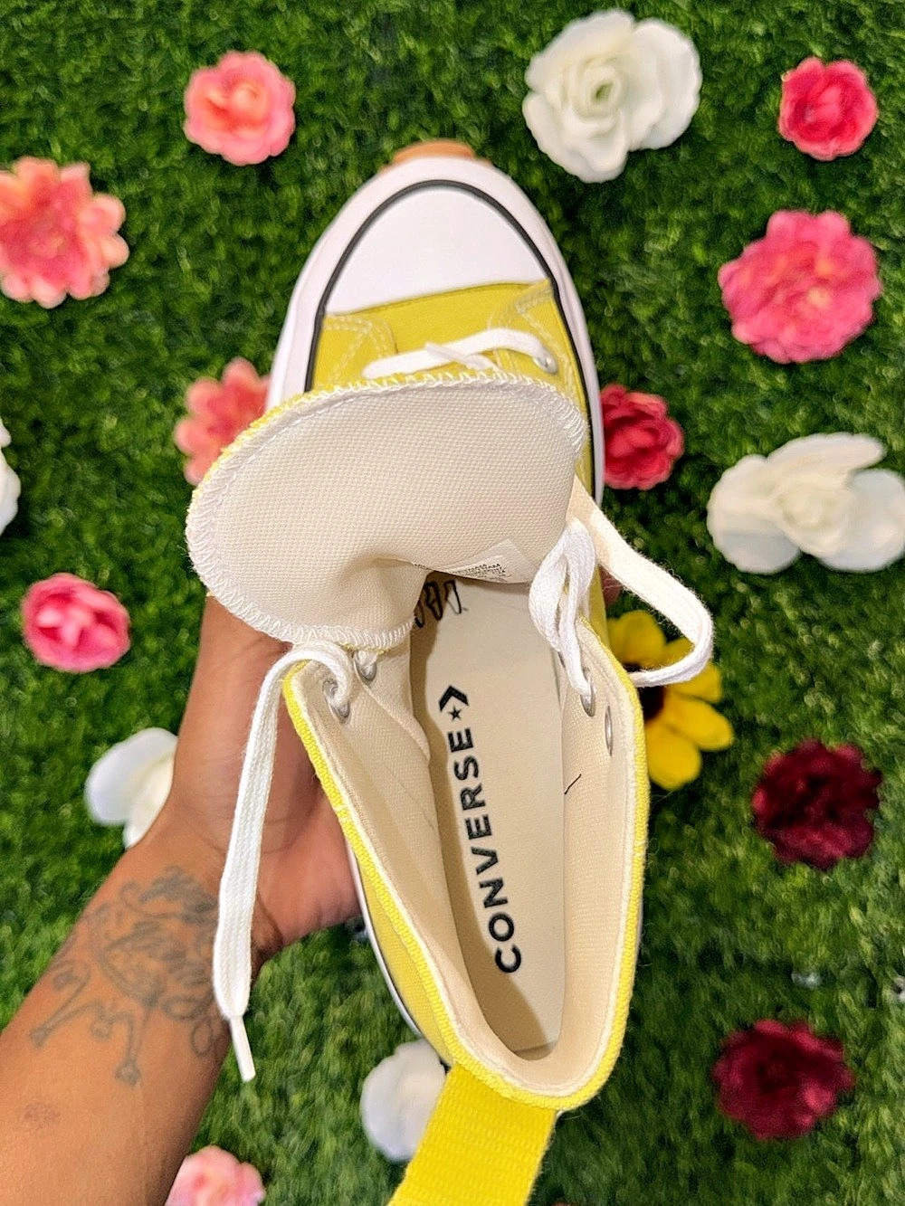 Converse Run Star Hike High Bitter Lemon Yellow & White US 8.5 Like New - Picture 5 of 6